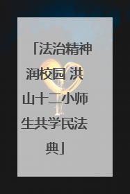 法治精神润校园 洪山十二小师生共学民法典