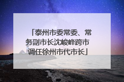泰州市委常委、常务副市长沈峻峰跨市调任徐州市代市长