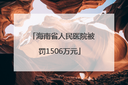 海南省人民医院被罚1506万元