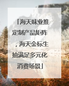 海天味业推定制产品矩阵，海天金标生抽满足多元化消费场景