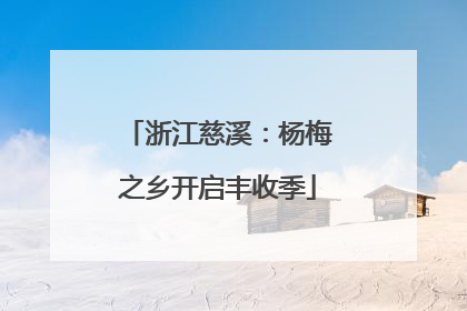 浙江慈溪：杨梅之乡开启丰收季