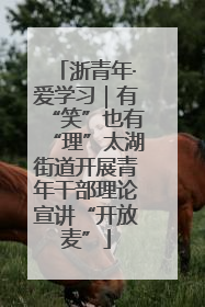 浙青年·爱学习｜有“笑”也有“理”太湖街道开展青年干部理论宣讲“开放麦”