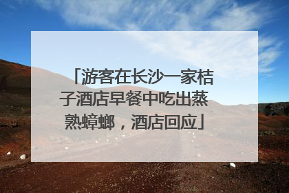 游客在长沙一家桔子酒店早餐中吃出蒸熟蟑螂，酒店回应