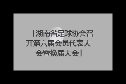 湖南省足球协会召开第六届会员代表大会暨换届大会