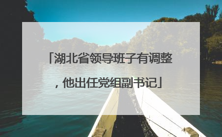 湖北省领导班子有调整，他出任党组副书记