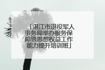 湛江市退役军人事务局举办服务保障暨思想权益工作能力提升培训班