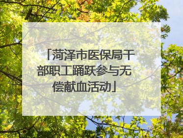 菏泽市医保局干部职工踊跃参与无偿献血活动