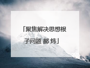 聚焦解决思想根子问题 郝 炜