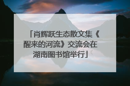 肖辉跃生态散文集《醒来的河流》交流会在湖南图书馆举行