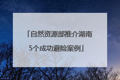 自然资源部推介湖南5个成功避险案例