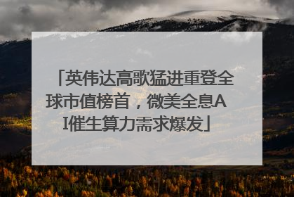 英伟达高歌猛进重登全球市值榜首，微美全息AI催生算力需求爆发