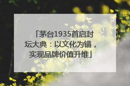 茅台1935首启封坛大典：以文化为锚，实现品牌价值升维