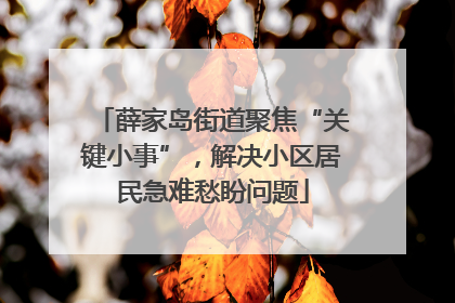 薛家岛街道聚焦“关键小事”，解决小区居民急难愁盼问题