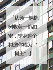 认领一棵桃树收获一份甜蜜，宁乡这个村邀你成为“树主”