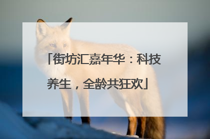 街坊汇嘉年华：科技养生，全龄共狂欢