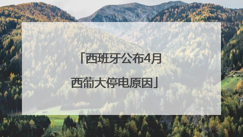 西班牙公布4月西葡大停电原因