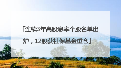 连续3年高股息率个股名单出炉，12股获社保基金重仓