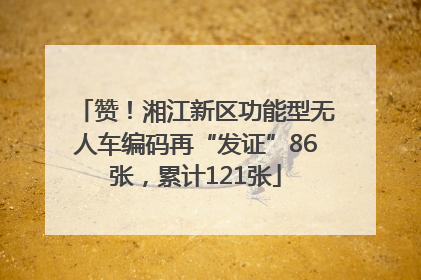 赞！湘江新区功能型无人车编码再“发证”86张，累计121张