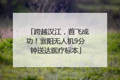 跨越汉江，首飞成功！襄阳无人机9分钟送达医疗标本