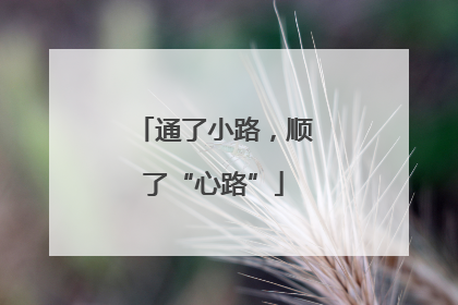 通了小路，顺了“心路”