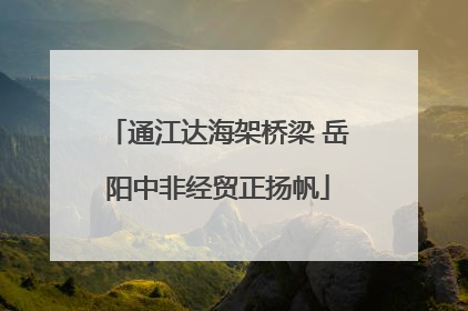 通江达海架桥梁 岳阳中非经贸正扬帆