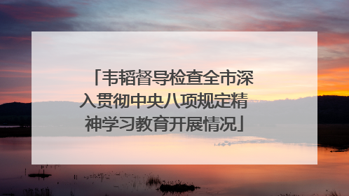 韦韬督导检查全市深入贯彻中央八项规定精神学习教育开展情况