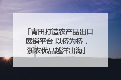 青田打造农产品出口展销平台 以侨为桥，浙农优品越洋出海