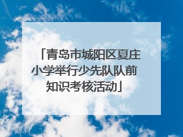 青岛市城阳区夏庄小学举行少先队队前知识考核活动