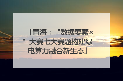 青海：“数据要素×”大赛七大赛题构建绿电算力融合新生态