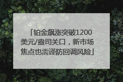 铂金飙涨突破1200美元/盎司关口，新市场焦点也需谨防回调风险