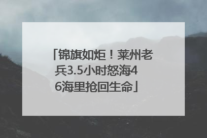锦旗如炬！莱州老兵3.5小时怒海46海里抢回生命