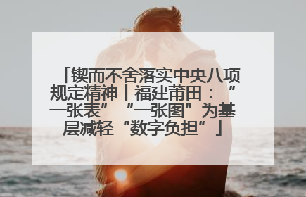 锲而不舍落实中央八项规定精神丨福建莆田：“一张表”“一张图”为基层减轻“数字负担”