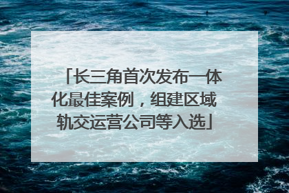 长三角首次发布一体化最佳案例，组建区域轨交运营公司等入选