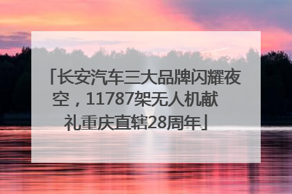 长安汽车三大品牌闪耀夜空，11787架无人机献礼重庆直辖28周年
