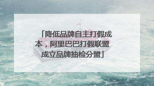 降低品牌自主打假成本，阿里巴巴打假联盟成立品牌抽检分盟