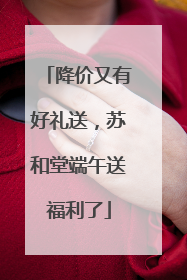 降价又有好礼送，苏和堂端午送福利了