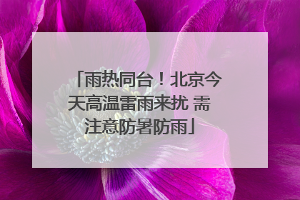 雨热同台！北京今天高温雷雨来扰 需注意防暑防雨