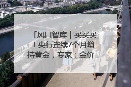 风口智库｜买买买！央行连续7个月增持黄金，专家：金价或仍易涨难跌