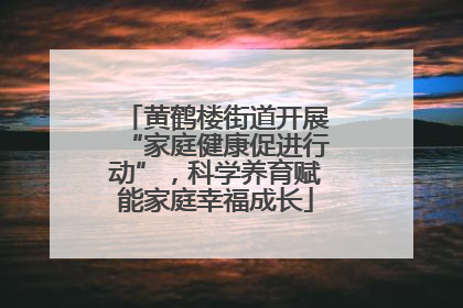 黄鹤楼街道开展“家庭健康促进行动”，科学养育赋能家庭幸福成长