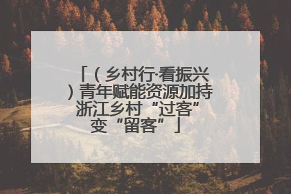 （乡村行·看振兴）青年赋能资源加持 浙江乡村“过客”变“留客”