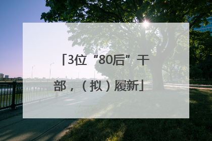 3位“80后”干部，（拟）履新