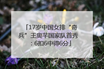 17岁中国女排“奇兵”王奥芊国家队首秀：6扣6中得6分