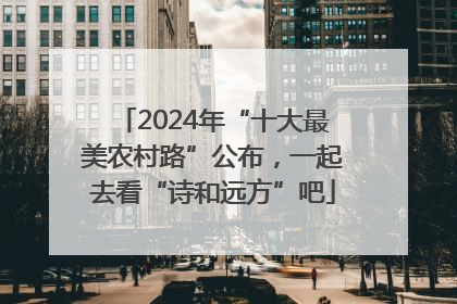 2024年“十大最美农村路”公布，一起去看“诗和远方”吧