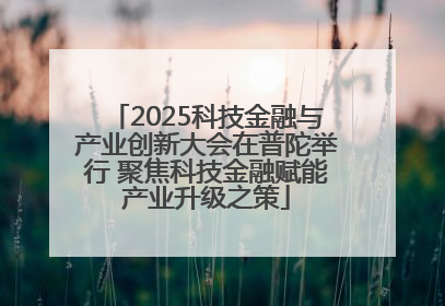2025科技金融与产业创新大会在普陀举行 聚焦科技金融赋能产业升级之策