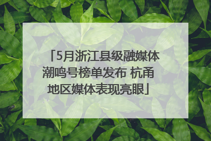 5月浙江县级融媒体潮鸣号榜单发布 杭甬地区媒体表现亮眼