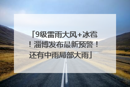 9级雷雨大风+冰雹！淄博发布最新预警！还有中雨局部大雨