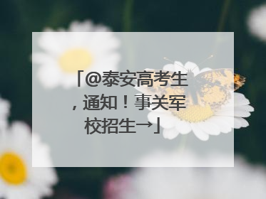 @泰安高考生，通知！事关军校招生→