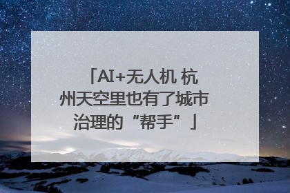 AI+无人机 杭州天空里也有了城市治理的“帮手”