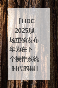 HDC 2025现场重磅发布华为在下一个操作系统时代的棋